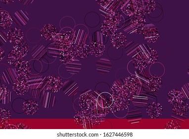 Light Pink vector backdrop with dots. Abstract illustration with colored bubbles in nature style. Pattern for futuristic ad, booklets.
