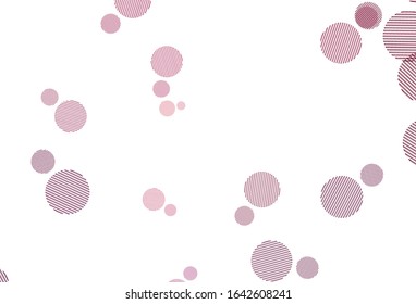 Light Pink vector backdrop with dots. Glitter abstract illustration with blurred drops of rain. Pattern for futuristic ad, booklets.