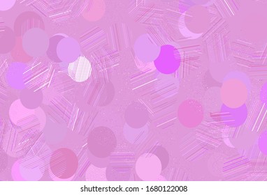 Light Pink vector backdrop with dots. Blurred bubbles on abstract background with colorful gradient. Design for your business advert.