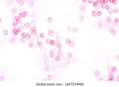 Light Pink vector backdrop with dots, lines. Illustration with colorful circles, lines in abstract style. Design for poster, banner of websites.