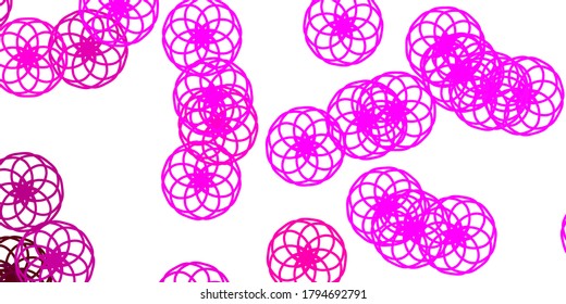 Light Pink vector backdrop with dots. Illustration with set of shining colorful abstract spheres. New template for a brand book.