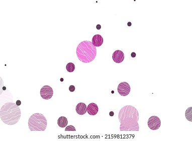 Light pink vector backdrop with dots. Illustration with set of shining colorful abstract circles. Pattern for ads, leaflets.