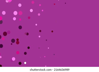 Light Pink vector backdrop with dots. Illustration with set of shining colorful abstract circles. Pattern of water, rain drops.