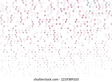 Light Pink vector backdrop with dots. Glitter abstract illustration with blurred drops of rain. Design for posters, banners.
