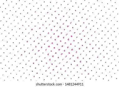 Light Pink vector backdrop with english symbols. Shining colorful illustration with isolated letters. Best design for a college poster, banner.