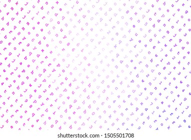 Light Pink vector backdrop with english symbols. Shining illustration with ABC symbols on abstract template. Pattern for school, grammar websites.