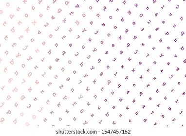 Light Pink Vector Backdrop English Symbols Stock Vector (royalty Free 