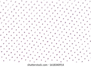 Light Pink vector backdrop with english symbols. Colored alphabet signs with gradient on white background. Pattern for school, grammar websites.