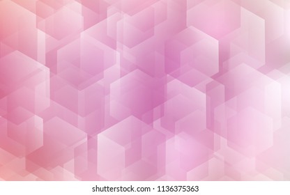 Light Pink vector backdrop with hexagons. Abstract illustration with colorful hexagons. New template for your brand book.