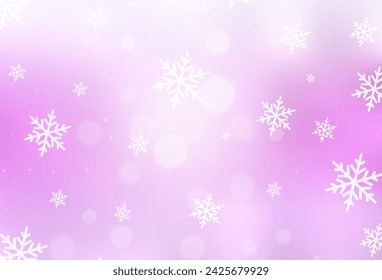 Light Pink vector backdrop in holiday style. Abstract gradient illustration with colorful Christmas things. Best design for a college poster, banner.