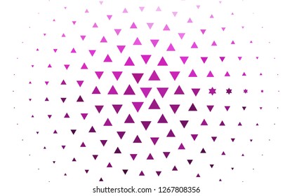 Light Pink vector backdrop with lines, triangles. Glitter abstract illustration with triangular shapes. Pattern for commercials.