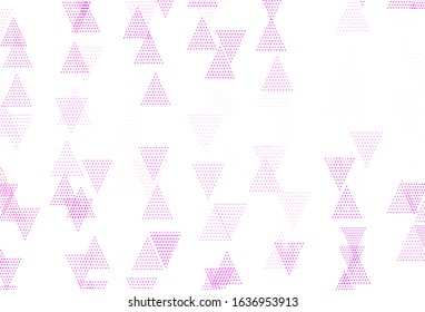 Light Pink vector backdrop with lines, triangles. Triangles on abstract background with colorful gradient. Best design for poster, banner.