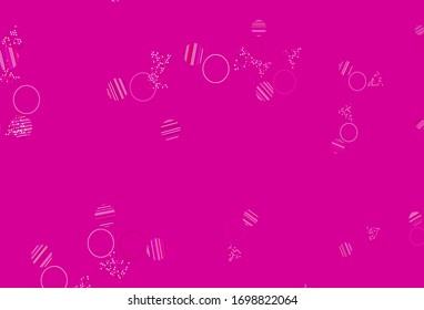 Light Pink vector backdrop with lines, circles. Circles, lines on abstract background with colorful gradient. Pattern for websites.