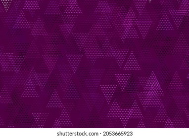Fondo vector claro rosa con líneas, círculos. Ilustración con un conjunto de círculos coloridos, triángulos. Patrón para comerciales.