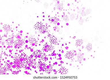 Light Pink vector backdrop with memphis shapes. Colorful chaotic forms with gradient in modern style. Simple design for your web site.