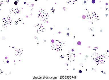 Light Pink vector backdrop with memphis shapes. Modern abstract illustration with colorful random forms. Elegant design for wallpapers.