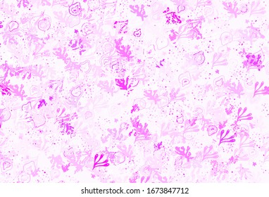 Light Pink vector backdrop with memphis shapes. Colorful chaotic forms with gradient in modern style. Simple design for your web site.