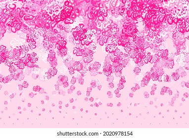 Fondo vector claro rosa con formas memphis. Diseño decorativo en estilo abstracto con formas aleatorias. Diseño sencillo para su sitio web.