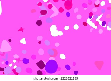 Light Pink vector backdrop with memphis shapes. Simple colorful illustration with abstract gradient shapes. Modern design for your business card.