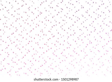 Light Pink vector backdrop with music notes. Isolated colorful music keys on abstract background. Template for fasion magazines.