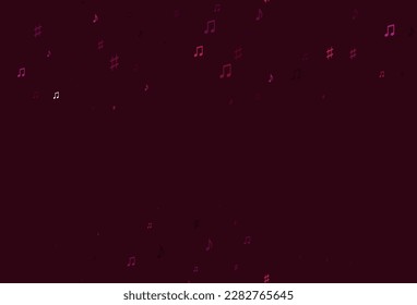 Light Pink vector backdrop with music notes. Isolated colorful music keys on abstract background. Pattern for school ad, booklets.