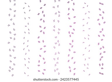 Light Pink vector backdrop with music notes. Shining illustration of colorful gradient music notes. Pattern for websites of musitians.