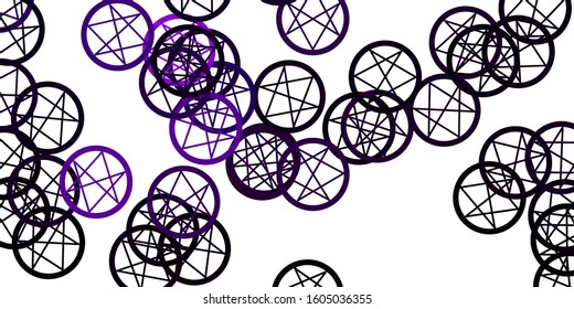 Light Pink vector backdrop with mystery symbols. Retro design in abstract style with witchcraft forms. Background for esoteric, mystic designs.