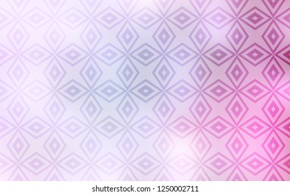 Light Pink vector backdrop with rhombus. Decorative design in abstract style with rectangles. Pattern for commercials.