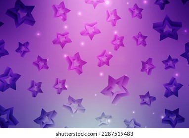 Light Pink vector backdrop with small and big stars. Modern geometrical abstract illustration with stars. Smart design for your business advert.