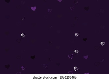Light Pink vector backdrop with sweet hearts. Glitter abstract illustration with colorful hearts in romantic style. Design for ad, poster, banner of Valentine Day.