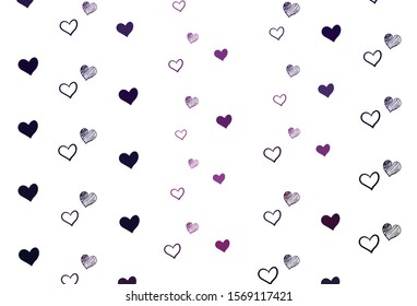 Light Pink vector backdrop with sweet hearts. Beautiful colored illustration with hearts in celebration style. Pattern for carnival, festival romantic leaflets.