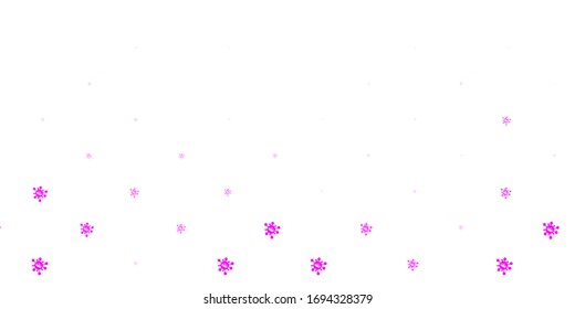 Light pink vector backdrop with virus symbols. Colorful  gradient illness symbols in simple abstract style. Simple design against epidemic information.