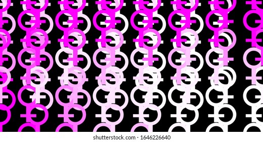 Fondo vector claro con símbolos de poder de la mujer. Ilustración abstracta con una representación del poder de la mujer. Diseño sencillo para su sitio web.