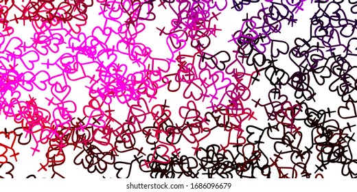 Light Pink vector backdrop with woman's power symbols. Illustration with signs of women's strength and power. Design for International Women’s Day.