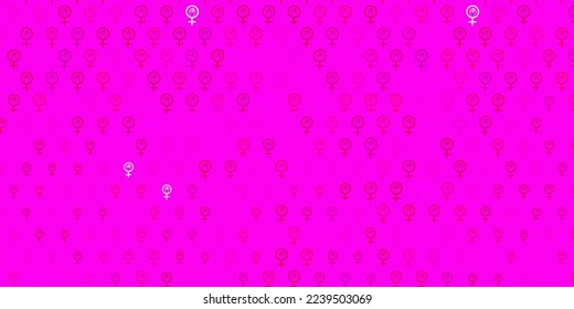 Light Pink vector backdrop with women power symbols. Abstract illustration with a depiction of women power. Best design to show the power of women.