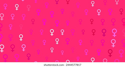 Fondo de Vector rosa claro con símbolos de poder femenino. Ilustración Abstractas con una representación del poder femenino. Diseño elegante para Fondos de pantalla.