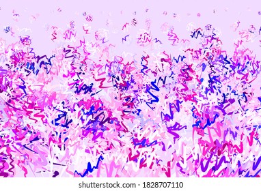 Light Pink vector backdrop with wry lines. A completely new colorful illustration in simple style. Abstract style for your business design.