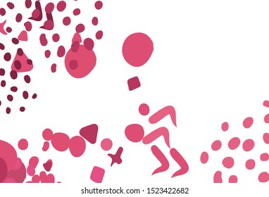 Light Pink vector background with abstract shapes. Simple colorful illustration with abstract gradient shapes. Simple design for your web site.