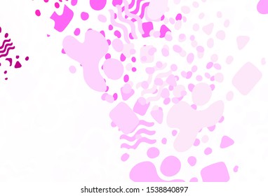 Light Pink vector background with abstract shapes. Simple colorful illustration with abstract gradient shapes. Background for a cell phone.