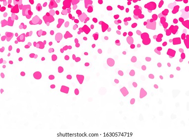 Light Pink vector background with abstract shapes. Colorful chaotic forms with gradient in modern style. Elegant design for wallpapers.