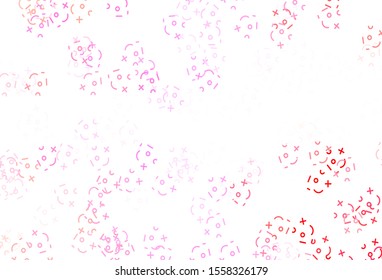 Light Pink vector background with arithmetic signs. Colored mathematic signs with gradient on white background. Pattern for ad, booklets, leaflets of education.