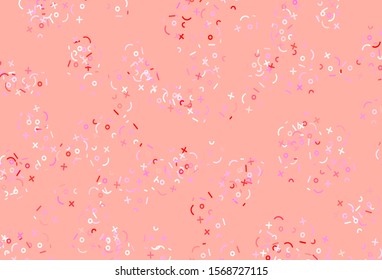 Light Pink vector background with arithmetic signs. Colored mathematic signs with gradient on white background. Pattern for ad, booklets, leaflets of education.