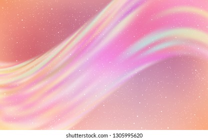 Light Pink vector background with astronomical stars. Glitter abstract illustration with colorful cosmic stars. Pattern for futuristic ad, booklets.