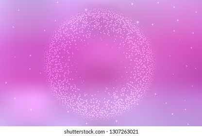 Light Pink vector background with astronomical stars. Blurred decorative design in simple style with galaxy stars. Template for cosmic backgrounds.