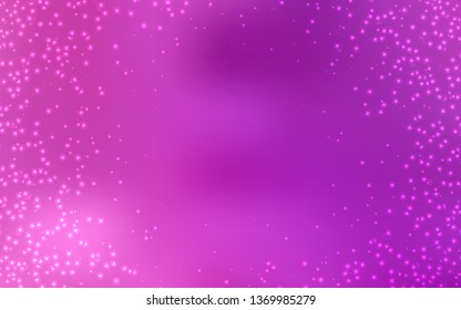 Light Pink vector background with astronomical stars. Shining colored illustration with bright astronomical stars. Smart design for your business advert.