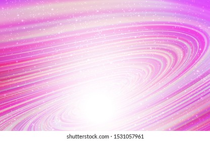 Light Pink vector background with astronomical stars. Shining colored illustration with bright astronomical stars. Pattern for futuristic ad, booklets.