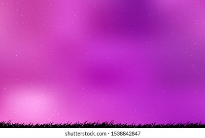 Light Pink vector background with astronomical stars. Shining colored illustration with bright astronomical stars. Pattern for futuristic ad, booklets.