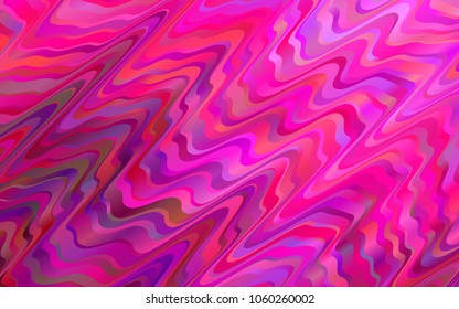 Light Pink vector background with bent lines. Glitter abstract illustration with wry lines. Textured wave pattern for backgrounds.