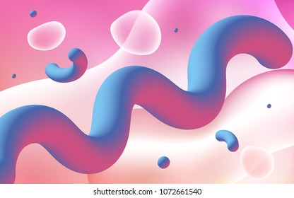 Light Pink vector background with bent ribbons. Brand-new colored illustration in memphis style with gradient. A completely new template for your business design.