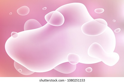 Light Pink vector background with bent lines. Blurred geometric sample with gradient bubbles.  New composition for your brand book.